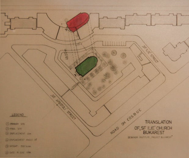 Ceaușescu loved moving buildings in the 1980s, Bucharst churches were moved as the city was redesigned.  https://www.theguardian.com/cities/2016/dec/14/bucharest-moved-churches-safety-communist-romania