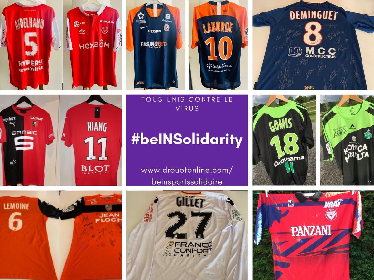 🚨 Vente aux enchères solidaire de beIN SPORTS
✨ Maillots dédicacés, raquettes collectors, invitations VIP, cours privés…
👉 L’intégralité des fonds collectés sera reversée à #TousUnisContreLeVirus
➡️ RDV sur bit.ly/3fBBQIc
#beINSolidarity
