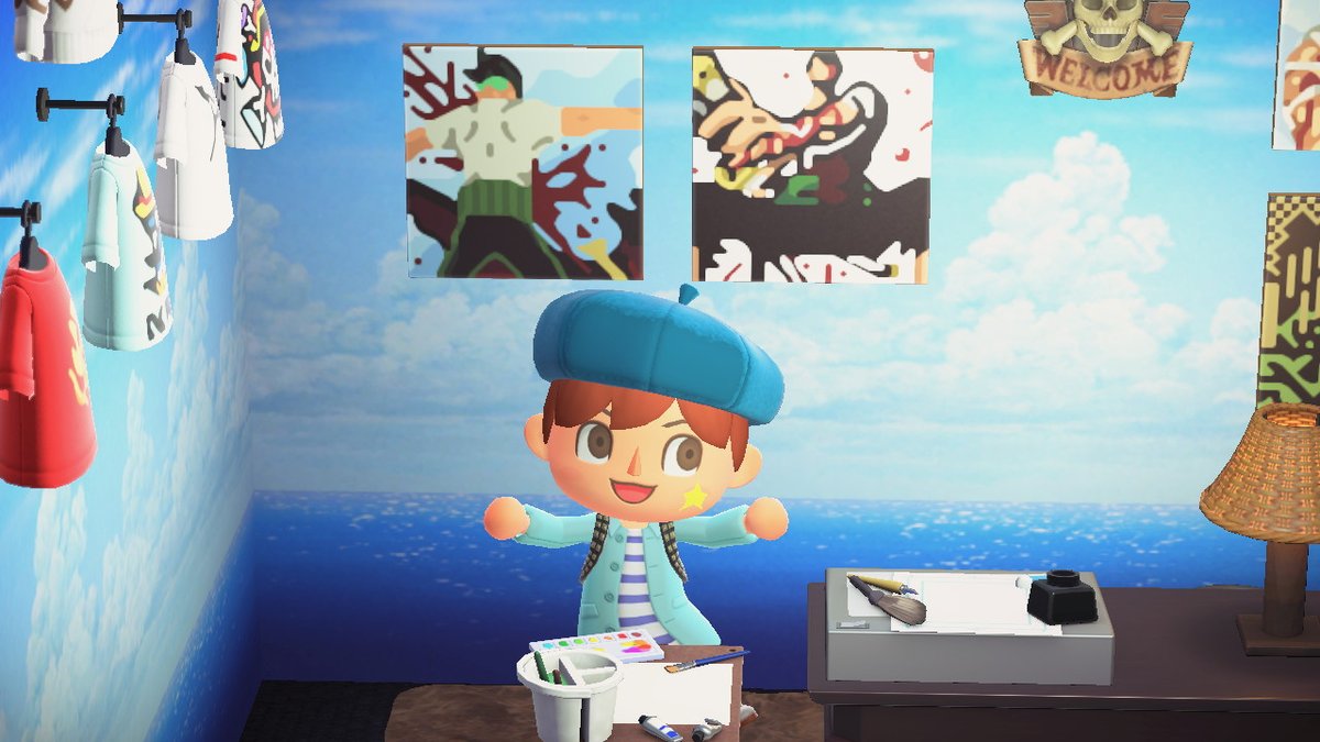 カズ先生 ゾロ名シーン 頑張って作ったから見てほしいw どうぶつの森 Animalcrossing マイデザイン Onepiece ゾロ