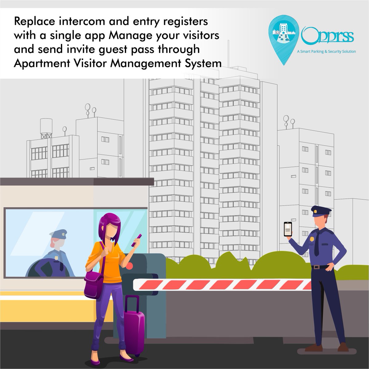 Manage your visitors in a smart way get notified about the visitor, issue guest pass, approve the entry of visitors, and know all details by using OPPRSS app management.
#visitormanagement #appartmentmanagemant #GatePass #visitorentry #securitycheck #digitalsolutions #realestate