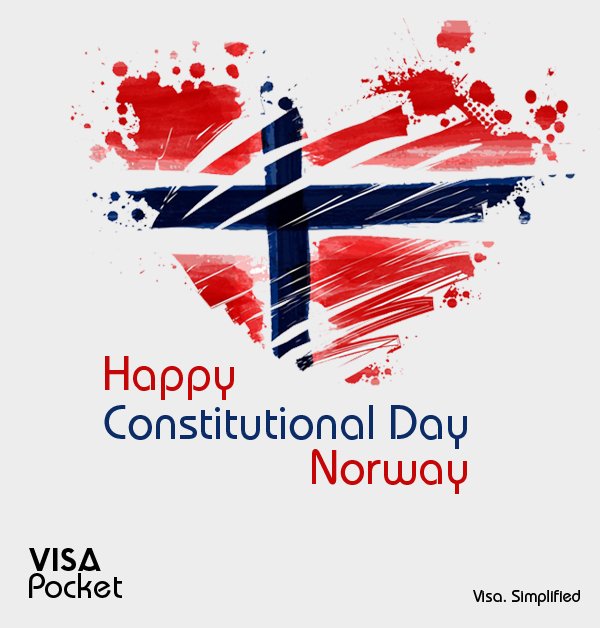 visapocket's tweet photo. To Norwegians everywhere:

Happy Constitution Day, Norway! 🥳
Gratulerer med dagen, Norge! 🎊

#Norway #ConstitutionDay https://t.co/hul5B7Omp9