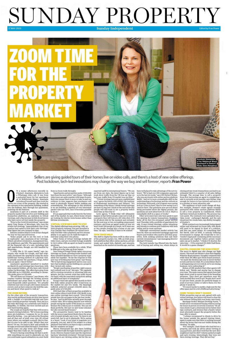 robhoban's tweet image. Delighted to contribute to @francespower&apos;s lead article in today&apos;s @TheSundayIndo 

independent.ie/life/home-gard…

#proptech #property #realestatetechnology #estateagents #covid19 #fintech @offr_property