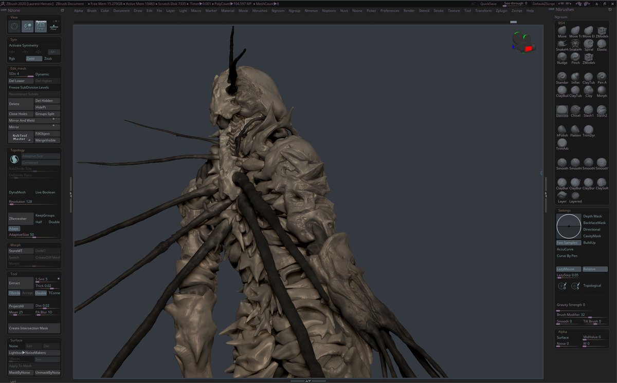 Sneak peak of my current ZBrush model (Work in progress).
The exoskeleton Gauna from Tsutomu Nihei's Abara.
#zbrush