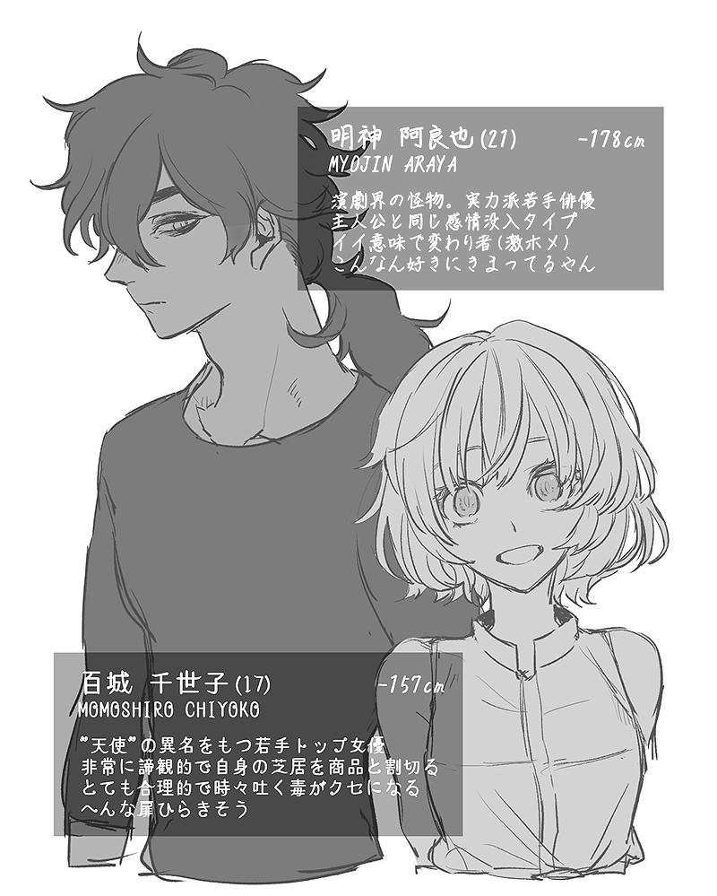 アクタージュの推し二人
5巻まで読んだけどずっとドラマや演劇をみてる気分になる 
