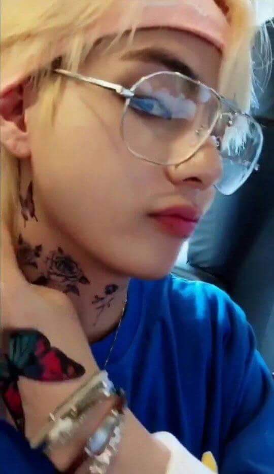 ⋆｡˚ ✩ ➳ day 137Doing twice cuz I’m a day behind but anyway look at Tae with tattoos :D