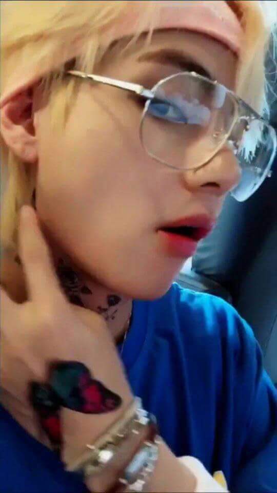 ⋆｡˚ ✩ ➳ day 137Doing twice cuz I’m a day behind but anyway look at Tae with tattoos :D