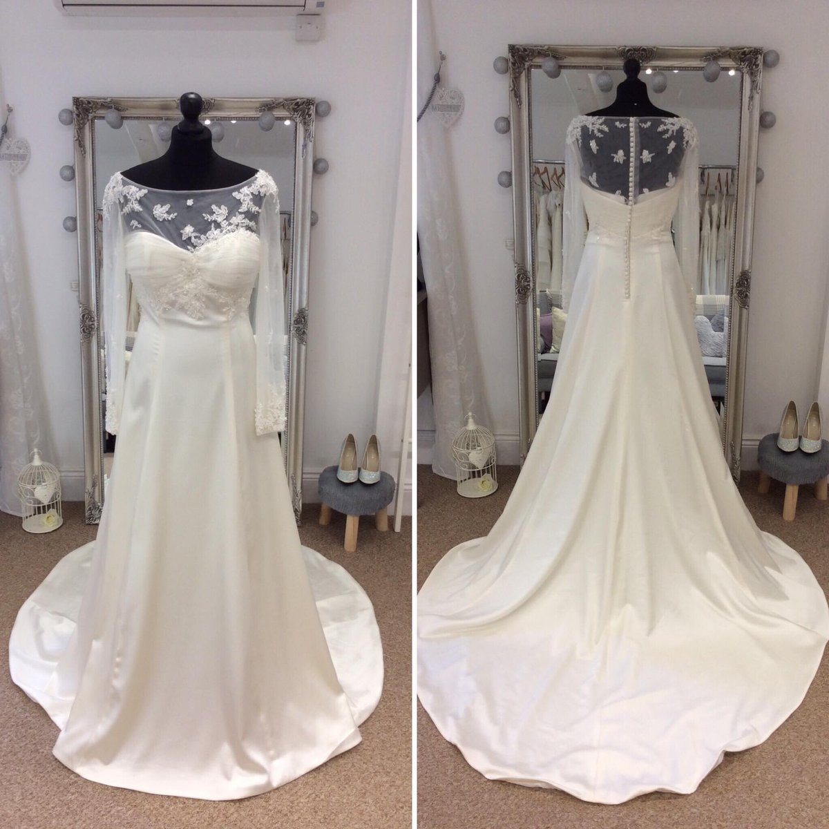 bridalrelovedLe's tweet photo. ~ Sleeve Sunday ~

We love something a little bit different and this dress really delivers in every way, with its sweetheart neckline, illusion overlay and satin A-line skirt 👰🏼💕

#weddingdresses #samplegowns #bridalshopleicester #bridalreloved #bridalrelovedleicester https://t.co/9xmdnvmHce