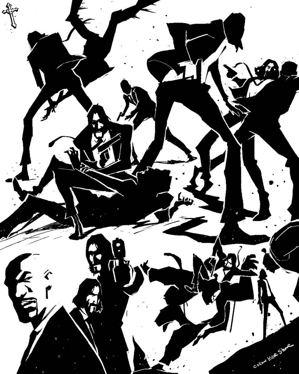 CoranStone's tweet image. John Wick action poses. Love drawing this guy.