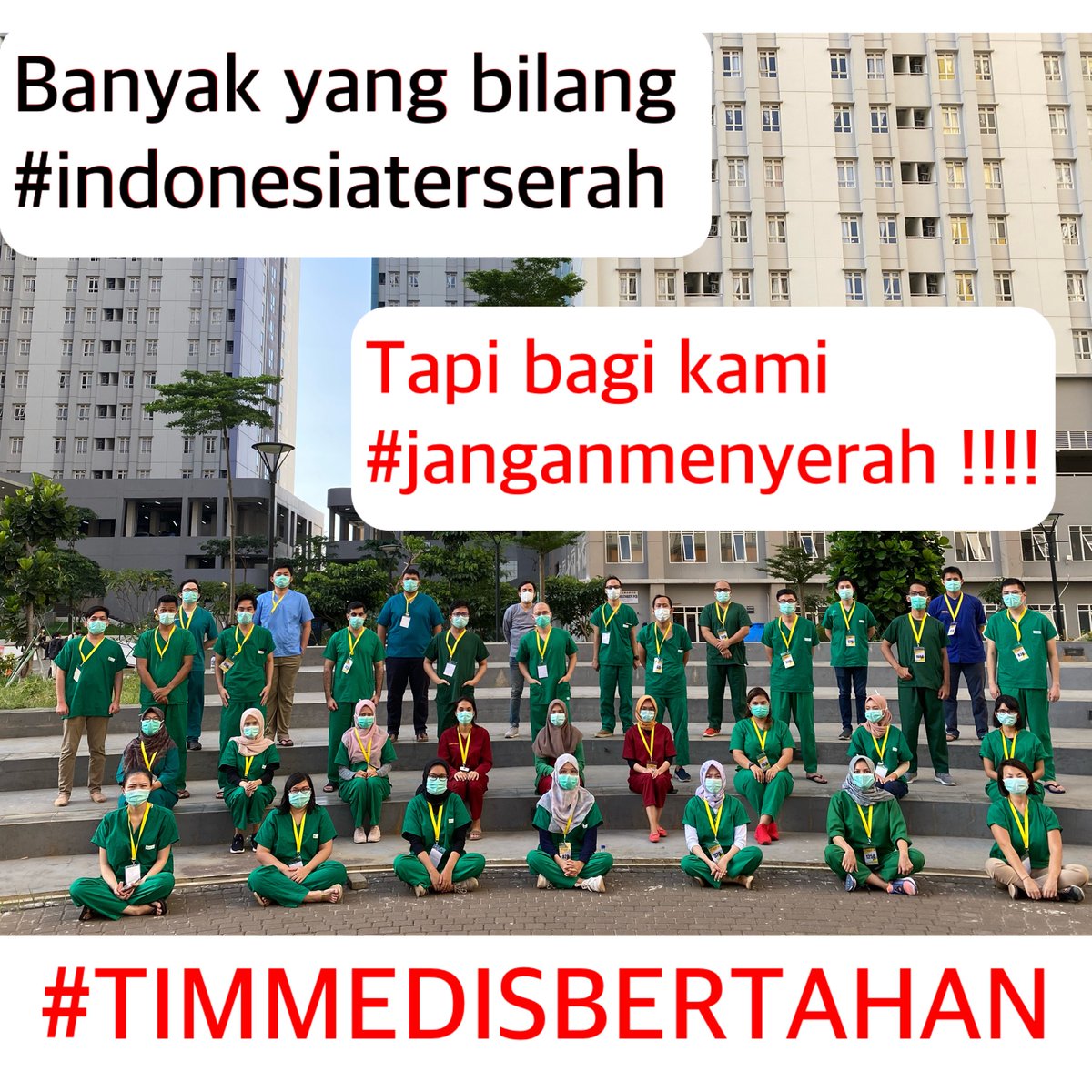 bedcho's tweet photo. Walau yang lain #indonesiaterserah , tapi kami #janganmenyerah !!! #timmedisbertahan
Walau peraturan yang ada membingungkan tapi tetap semangat teman sejawat!!! Bersama kita bisa lalui pandemi ini. https://t.co/o64cfhkl6H
