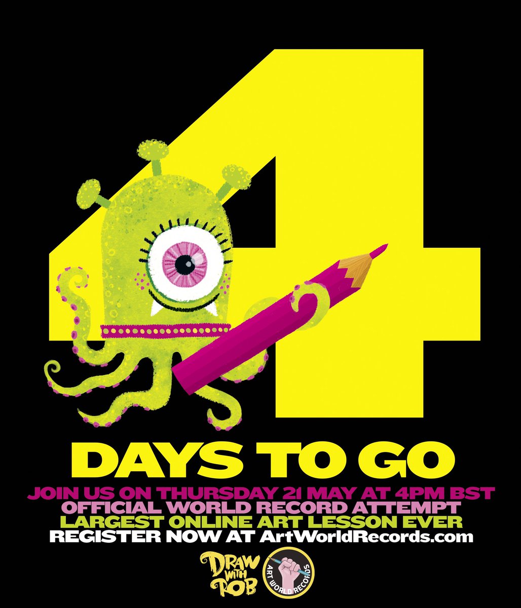 Fancy being a part of a world record attempt? Register now at artworldrecords.com (otherwise you will not be counted towards the final total) 🙌

#DrawWithRob #StrongerTogether #IsolatedButNotAlone
