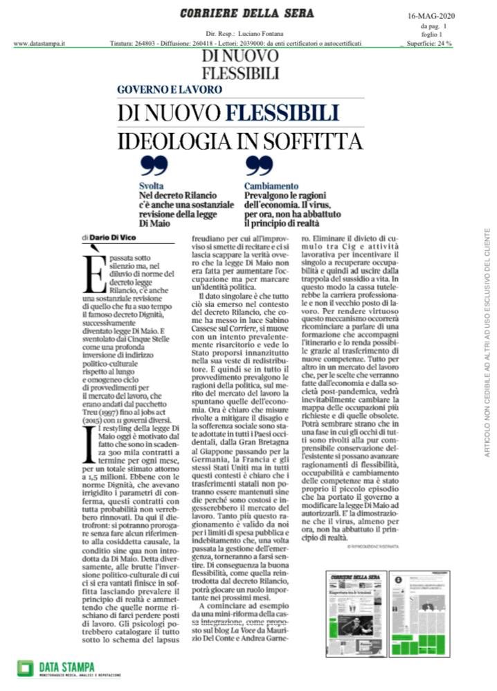 Agostino_DiMaio's tweet photo. Ottima analisi di @dariodivico. Sterilizzazione a tempo  con il #decretorilancio del cuore del #decretodignità, le causali. Delle due l’una:o si è deciso di imboccare la strada di una crescita senza dignità oppure la dignità non passava attraverso quel decreto. #lavorodivalore https://t.co/J5FK1zhImt