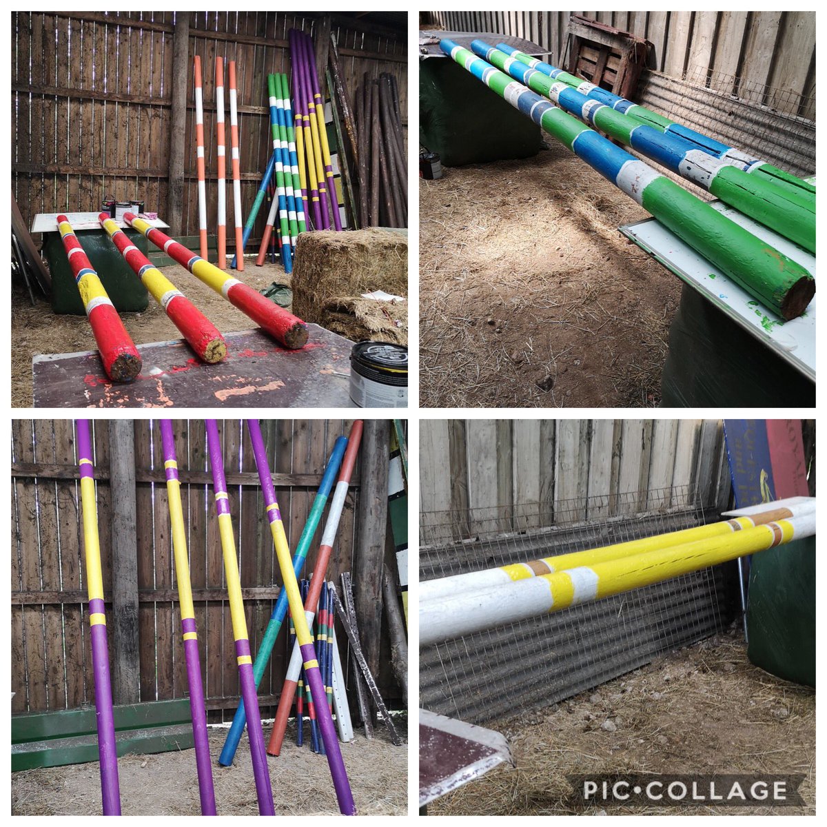 raecti's tweet photo. Thank you @BrambleCeilidh for all the time &amp; effort you have given to refresh our jumping poles. They look ace &amp; can’t wait to use them 🐴💪🏼 #teamplayer #volunteer #selfless #humanshorseshappiness https://t.co/hearrxDQPr