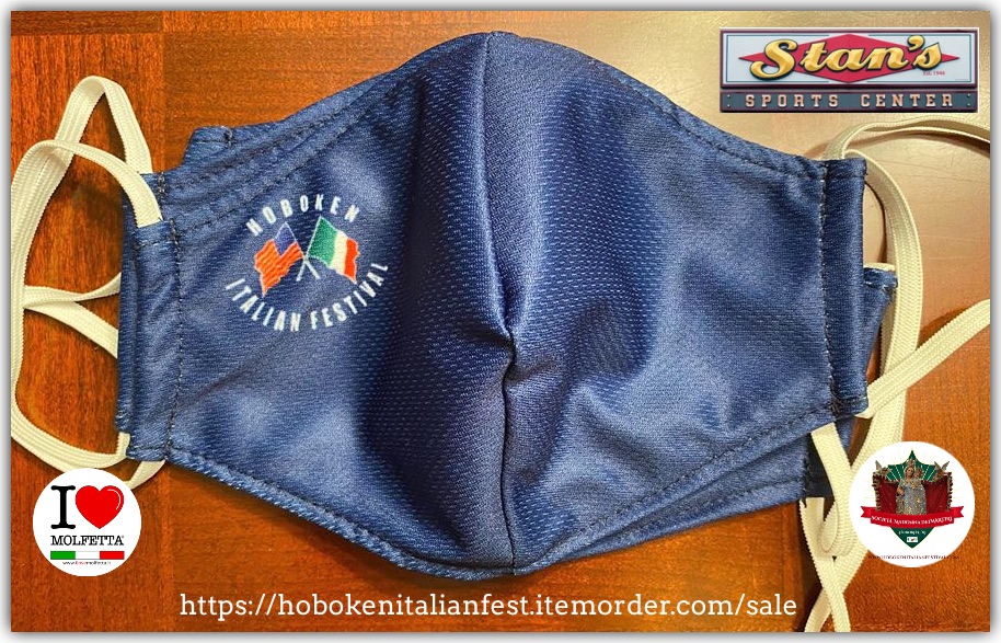 E' possibile acquistare on line sul sito ufficiale dell' #HobokenItalianFestival, attraverso questo link hobokenitalianfest.itemorder.com/sale, le mascherine e arriveranno direttamente a casa vostra. #Hoboken #ilovemolfetta #emigratimolfettesi #COVID__19 #NewJersey #stans