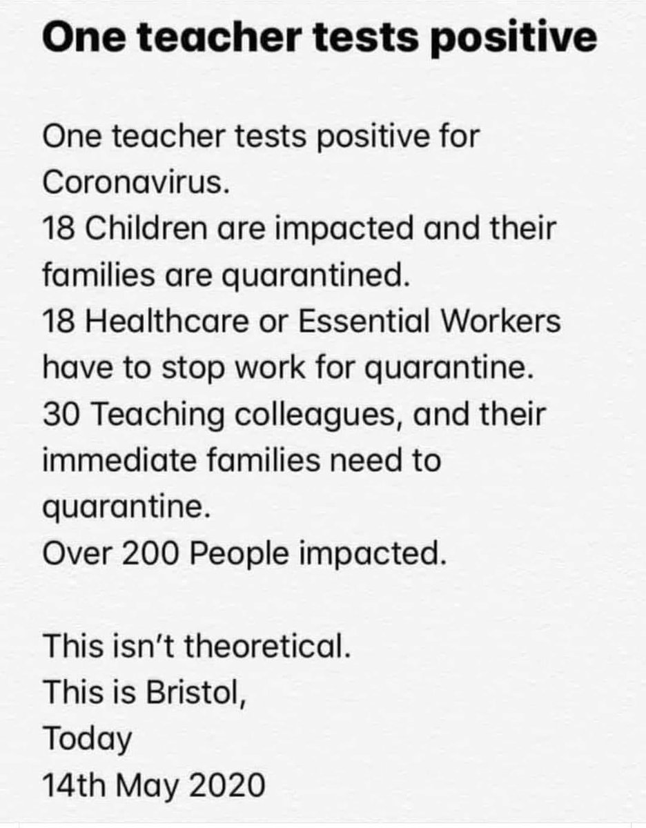 fake science like children dont infect adults,there had been no infections in schools since partial closures etc Even with limited numbers quite a few schools have had outbreaks and deaths which have been ignored due to being inconvenient for the government's economic plans75