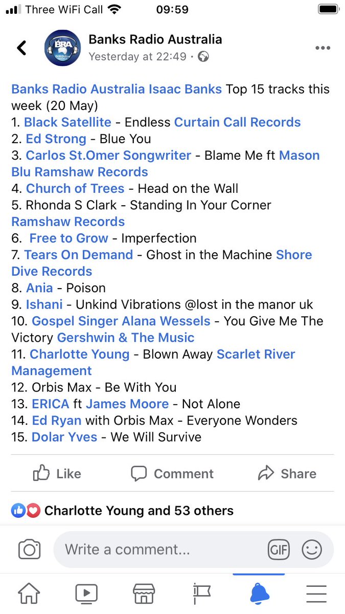 edstrongmusic's tweet photo. Thank you so much Isaac at @BanksRadioAU we really appreciate you including Ed Strong in the top 15 😊 

#radio #radiostation #banksradioaustralia #edstrong #number2 #music #song #band #blueyou #alternativemusic #pop #popmusic #indiemusic #australia #england #world #worldwide https://t.co/ZohhUnyimu