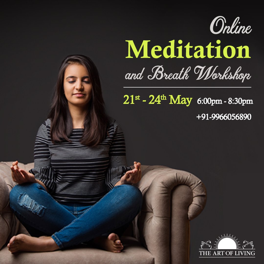 anaghajare's tweet photo. With all the chaos of work from home and work at home, take some time out for yourself with the #artofliving Online Breath and Meditation workshop. Register at https://t.co/uB9ihjfDqu
#mainbhikhush https://t.co/6Hw7eO16ak