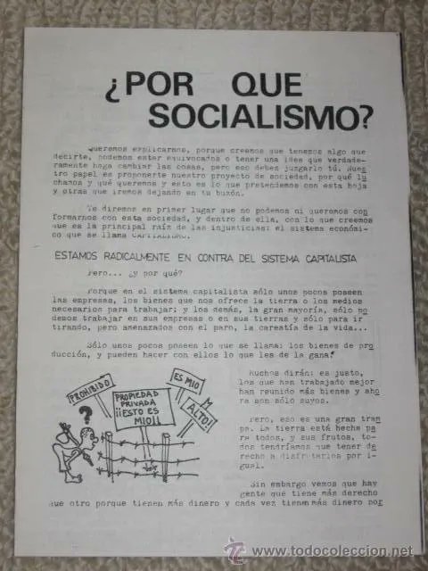Y en ámbito loyolense (País Vasco y Navarra) tenemos la alianza del nacional-catolicismo (PAT) y el tradicionalismo (carloshuguistas) sobre la rama eclesiástica jacobina.Imagen de un folleto del partido carlista del País Vasco en los 80's apelando al socialismo.