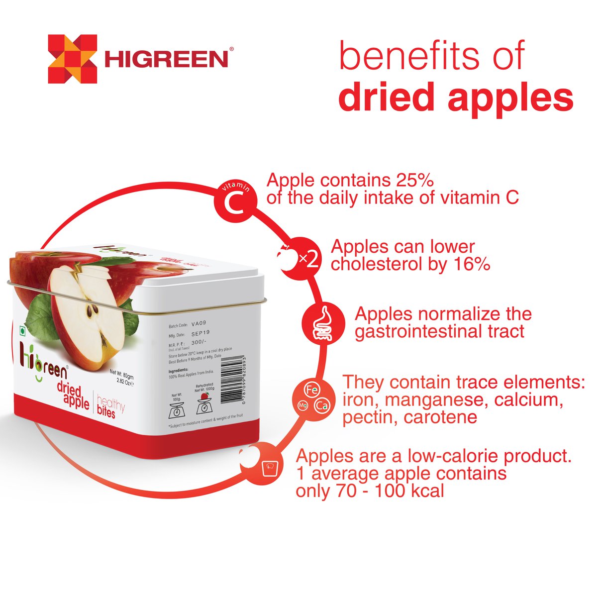 higreen_dehy's tweet photo. #DriedApples are nutritious &amp; have plenty of vitamins, minerals, antioxidants &amp; fibre.
It's risky to buy fresh food supplies because of the spread of #COVID19
#Higreen has a list of #healthy products for munching.
Call us on 9427981389 for orders
#StayHome #StaySafe #StayHealthy https://t.co/PuV0EaB71K