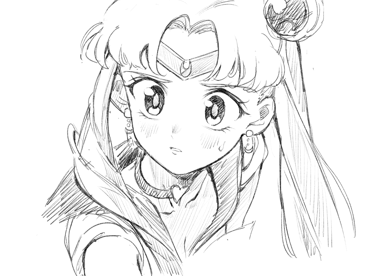 柔らかい線の再現が難しい〜
#sailormoonredraw 