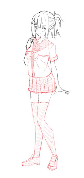 友奈ちゃん全身ラフ 