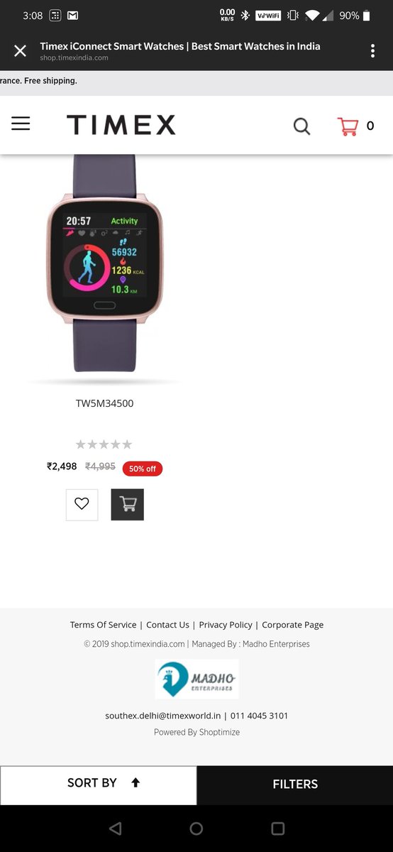 V1Shall's tweet photo. @Timex_India Is this a Genuine seller... Bought a watch but the payment was made in the name of Madho Enterprises. Causing a bit of concern... Pls clarify!!! https://t.co/i0rtwewheh
