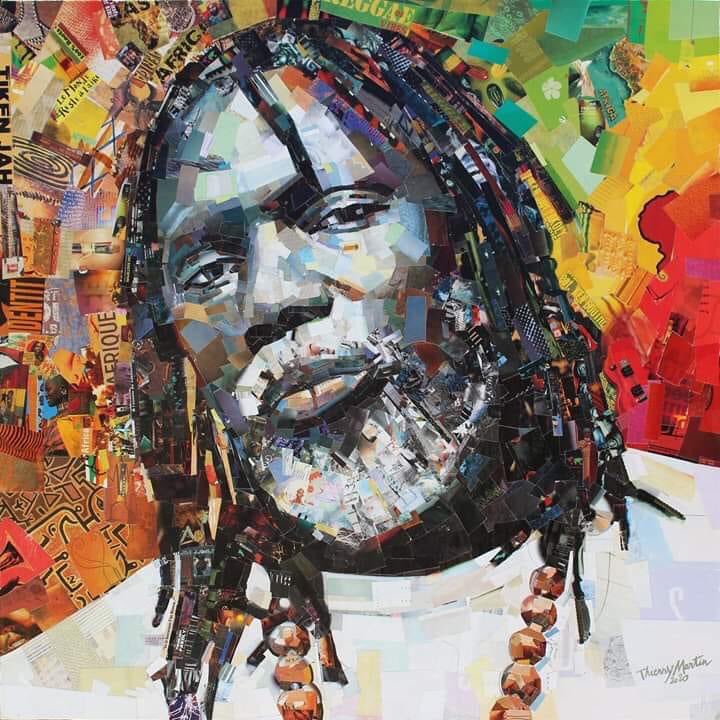 LightFelin's tweet photo. Thierry Martin 
#Collage sur support bois 50 x 50 cm
Titre:Le Monde Est Chaud" Tiken Jah Fakoly
@TJFofficiel @TJFofficiel 
Suivez son regard
Felin Light(Président Fondateur Les Artistes Humanistes)
lesartisteshumanistes@gmail.com
#reggae #Legend https://t.co/GP2X1jGILv
