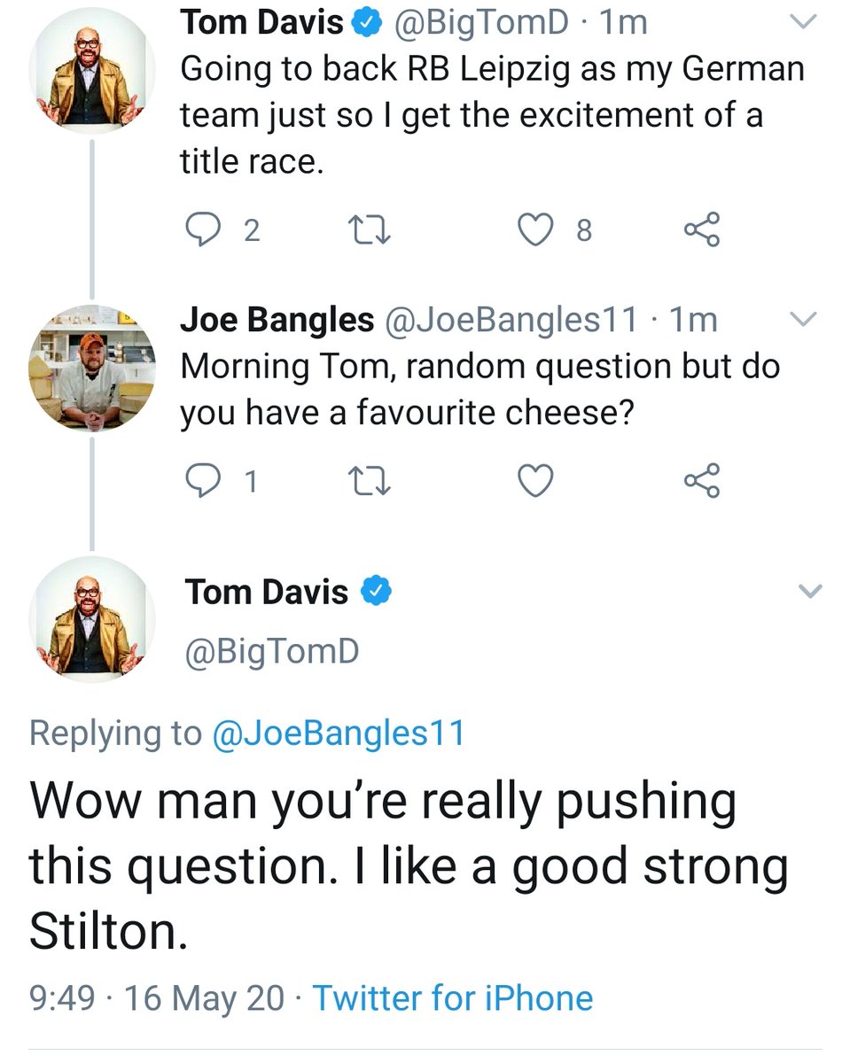 A massive thank you to the hillarious and brilliant  @charltonbrooker,  @ArfurSmith,  @Halcruttenden and  @BigTomD for your replies and wonderful choices.Apologies to Tom and Charlie for my continued questioning but 290k people have checked in to see the cheese. #SundayMotivation