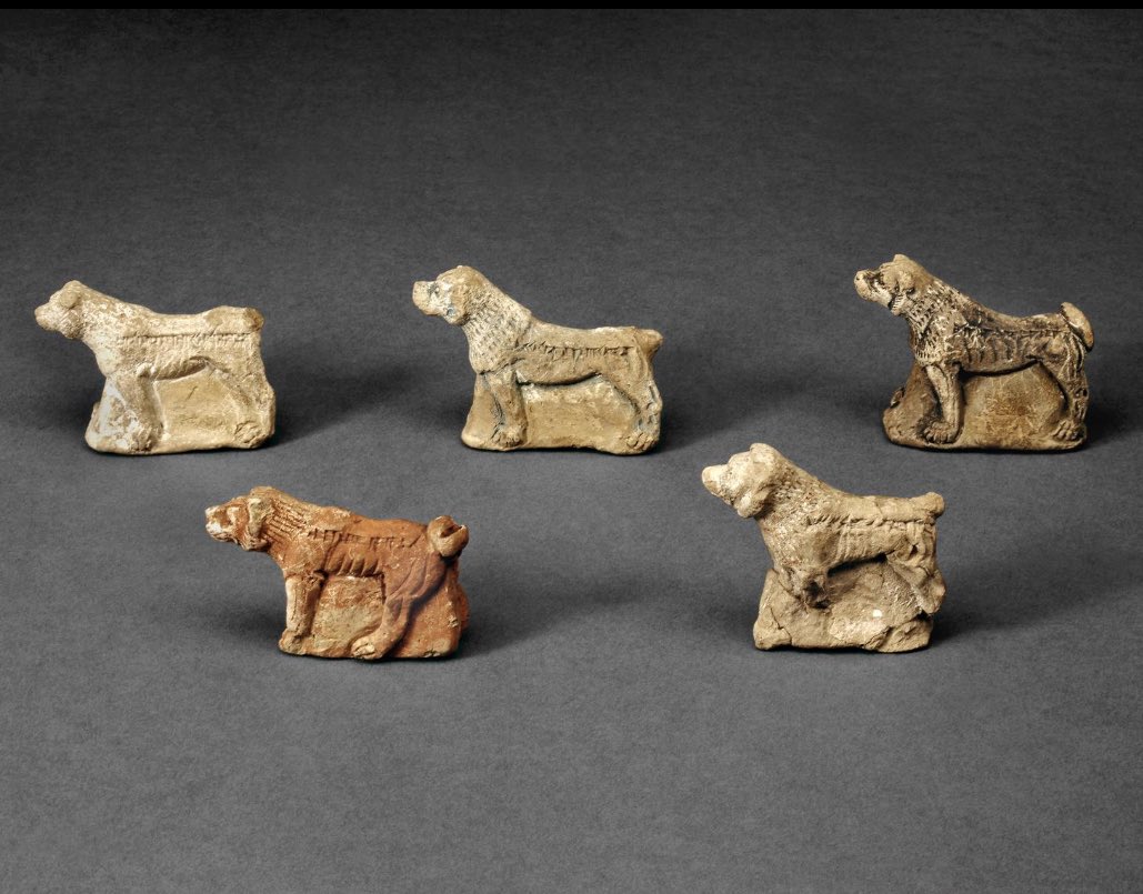 Looking for a dog name? Look no further than Akkadian cuneiform inscriptions on little clay dog figurines from the 7th century BCE, found in a palace at Nineveh, Iraq.dan rigiššu “loud is his bark”munaššiku gārîšu “biter of his foe”mušēṣi lemnūti “expeller of evil”