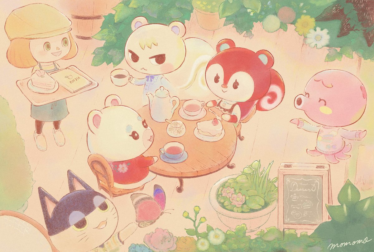 お茶会 どうぶつの森 あつまれどうぶつの森 あつ森 Acnh Anim Momomoのイラスト お茶会 どうぶつの森 あつまれどうぶつの森 あつ森 Acnh Anim Momomoのイラスト