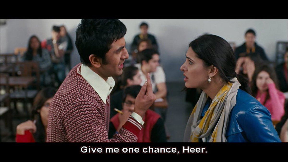 The way he persuades Heer (the way he thinks that he does that) is exceptionally written. They are not outright romantic, these scenes are also philosophical. There is some exploration going on. And the Guitars of Rahman Sir in the scene, Wah. Wah. Khuda hai woh.