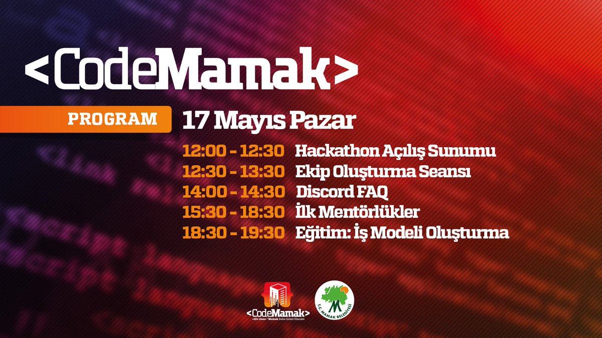 <CodeMamak> bugün başladı!

Takımlar oluşturulacak 
Eğitimler başlayacak
Gönül Belediyeciliği teknolojiyle daha da iyi olacak!

code.mamak.bel.tr