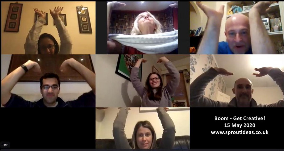 Awesome fun with these great new improvisers on the "Boom Get Creative" online workshop for <a href="/Tara_Arts/">Tara Arts</a> on 15 May 2020. <a href="/TheFunnySide/">The Funny Side</a> 
#supportyourlocal #theatre #Earlsfield