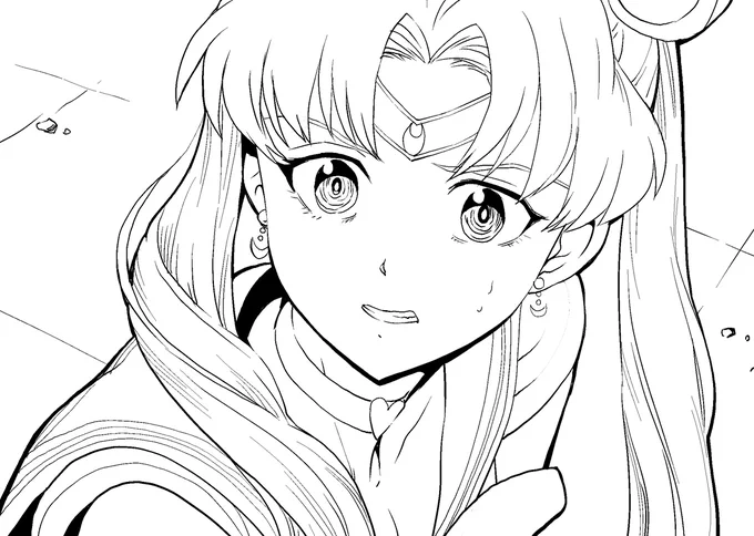 線画は10分で終わった #sailormoonredraw 