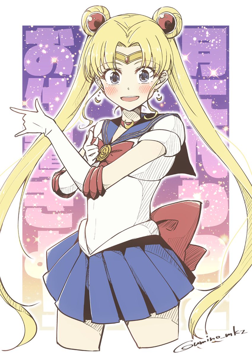 sailor moon ,tsukino usagi 1girl solo sailor senshi uniform skirt blonde hair gloves long hair  illustration images