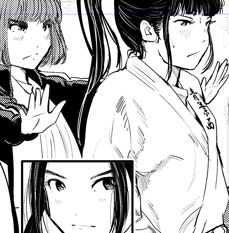 76話。今週のお気に入りコマ。
ネーム時になかったねーさんの顔を追加。
#もういっぽん 