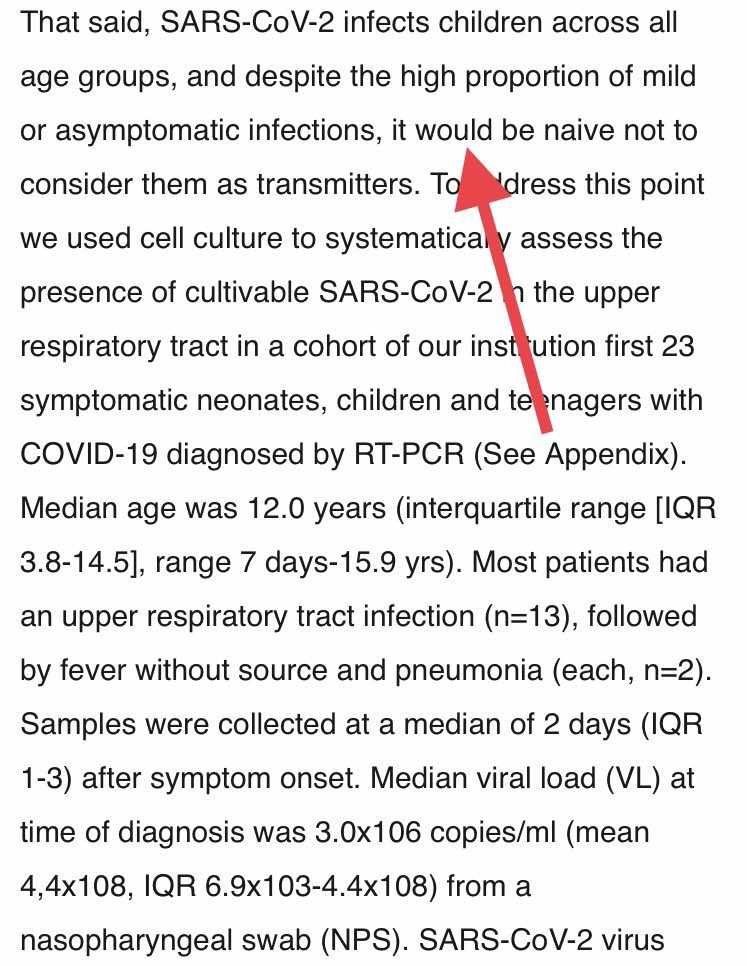 And evidence that children can transmit Coronavirus as claimed above.  https://www.medrxiv.org/content/10.1101/2020.04.27.20076778v1