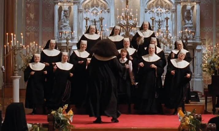 天使に・ラブソングを...Sister Act[XLサイズ]ロンT ホワイト RadBlue LONG SLEEVE TEE【LOVE THE LIFE】