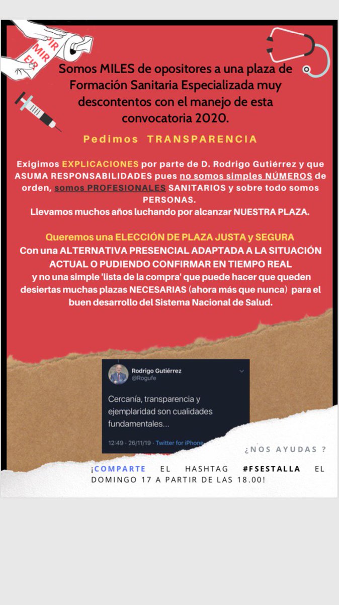 DaniRG23_'s tweet photo. BASTA YA!!! 😠😡 Por un MIR2020 con garantías #FSEstalla #FSEnLucha #FSEnfuercida @sanidadgob @salvadorilla @sanchezcastejon @medicilio @mdiazfuentes @mlalanda @victorquirosg @sheilajustoS @CGEnfermeria @PlanEIR @AlfreOPEIR @matronicidio @Mdcncabreada @muymedico @OMC_Espana https://t.co/IkcdbXK1X8