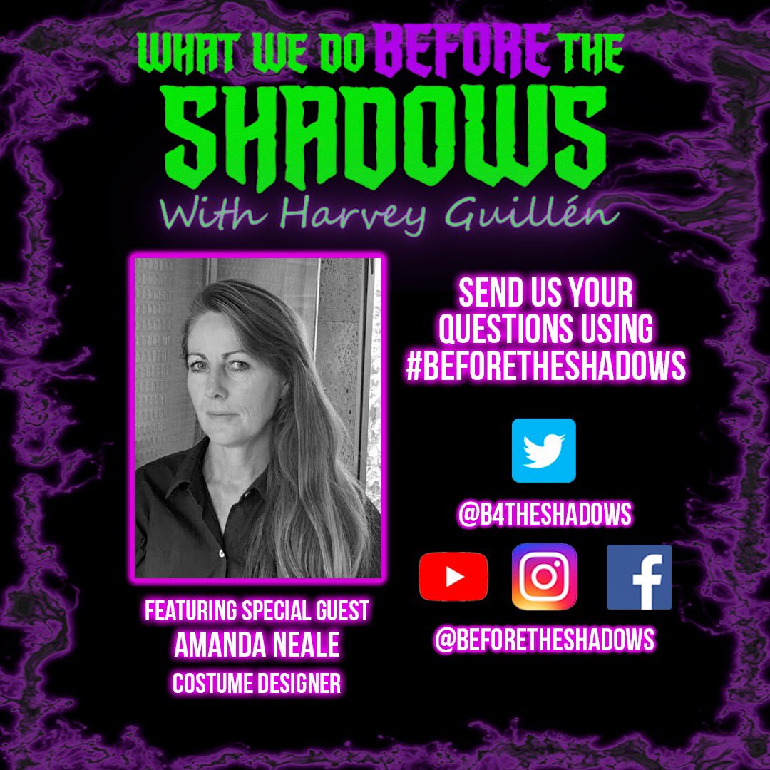 bhndtheshadows's tweet photo. The woman behind all your favorite #WhatWeDoInTheShadows costumes! Amanda Neale joins us for a new episode of #BeforeTheShadows! 🧵🧥 Drop any questions you may have for her below using #AskTheShadows! ⤵️🦇 https://t.co/wNMpkkXaZH