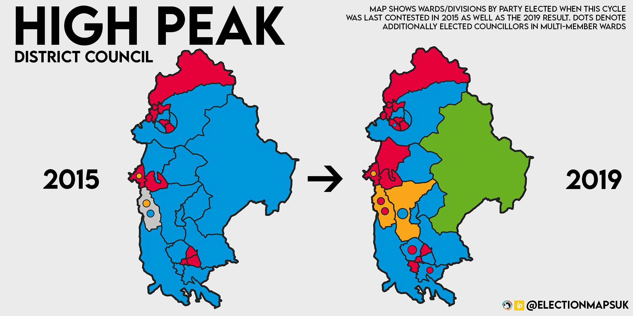 Map Of High Peak Election Maps Uk On Twitter: "High Peak #Le2019: Lab: 22 (+5) Con: 16 (-7)  Ldm: 3 (+1) Grn: 2 (+2) Ind: 0 (-1) Labour Gain From Conservative.  Https://T.co/Unsculgmha" / Twitter