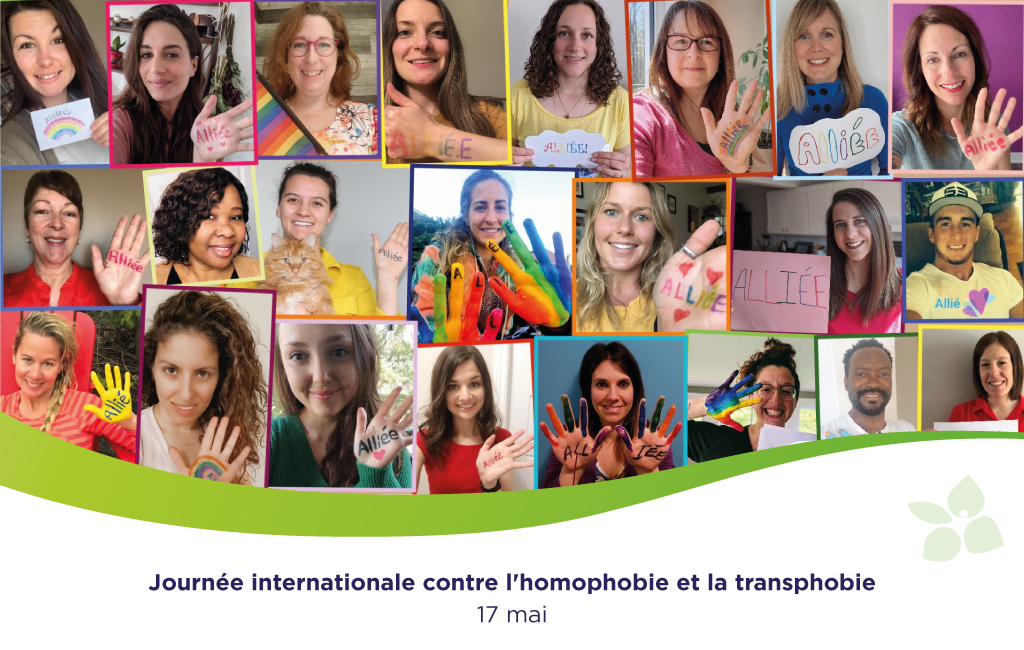 Pour une 3e année consécutive, le CECCE souligne officiellement la Journée internationale contre l’homophobie et la transphobie.

Cette journée vise à promouvoir la sensibilisation et la prévention dans la lutte contre l’homophobie, la lesbophobie, la biphobie et la transphobie.
