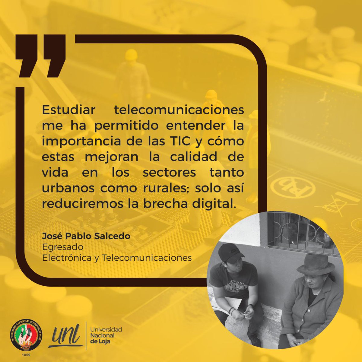 UNLoficial's tweet photo. ¡Las telecomunicaciones nos han permitido transformarnos, migrar al teletrabajo e implementar aulas virtuales en todas las carreras! 🌐📡💻

Hoy, en el #DiaMundialdelasTelecomunicaciones, compartimos los mensajes de @CIEYT_UNL, pionera en la Región Sur del Ecuador 📳📚 https://t.co/VsDWQkcu0P