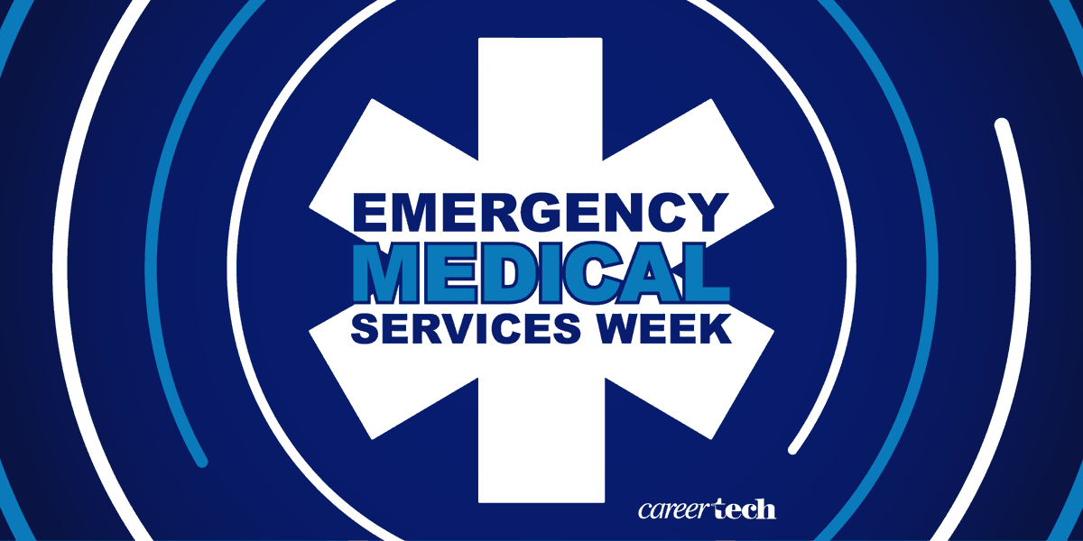 okcareertech's tweet photo. Today begins #EMSweek. Thank you to the paramedics, EMTs, dispatchers, and other #EMS personnel, many who were trained by #OKCareerTech. https://t.co/wYUSDcPdlb