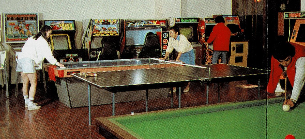 JohnAndersen21's tweet photo. A blogger has posted a ton of game center pictures from old Japanese resort/hotel brochures. They are a fascinating look at what you could do on a rainy day or in the evening after a day on the beach in mid-70's to early 80's. Link: https://t.co/9p2RJYqBpZ https://t.co/1ZOXxrP6d7