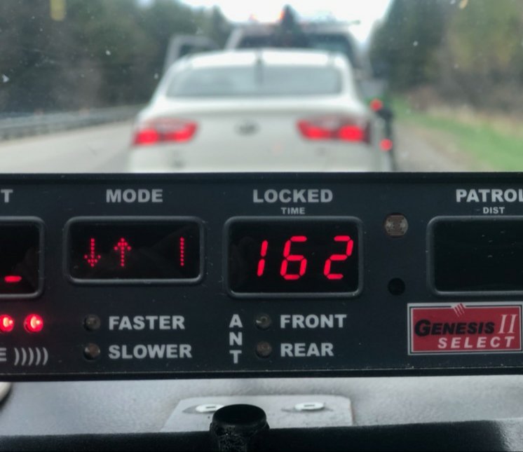 OPP_ER's tweet photo. Despite media &amp; social media blitz about Canada Road Safety Week, some still aren't getting the message. For those who view speeding as "victimless", think of the devastating consequences of a collision at these speeds. #Hwy401 near Lansdowne #CRSW2020 #slowdown ^bd https://t.co/h6pe0G0ILv