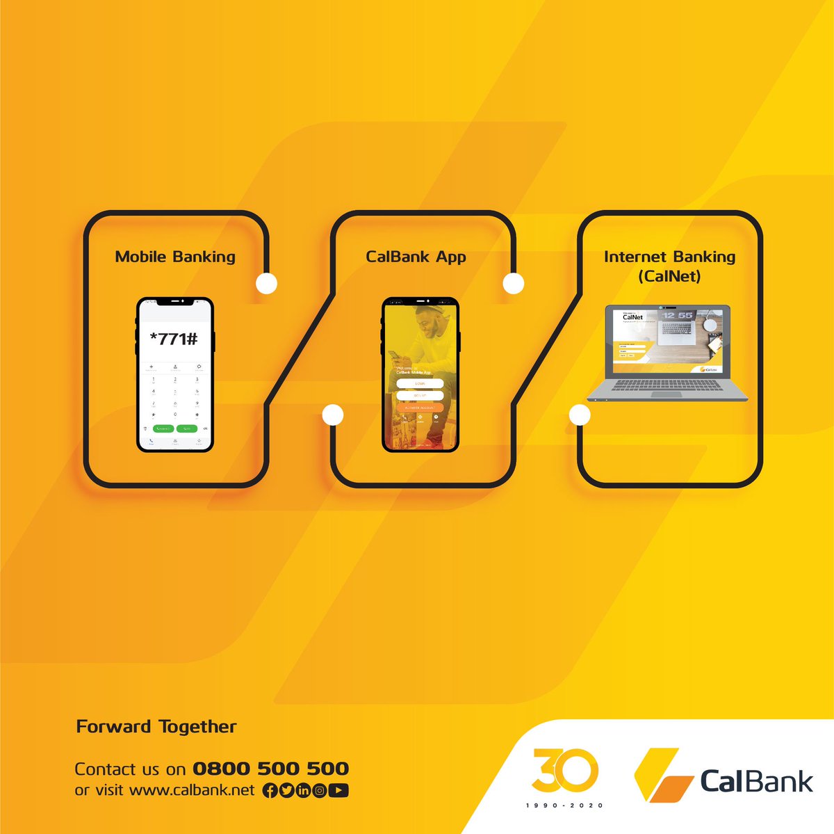 CalBankPLC's tweet photo. Our e-banking solutions give you the freedom to bank anywhere and anytime thus giving you more control over your finances. Enjoy secure banking without leaving the comfort of your home or office. #ebanking #CalBankApp #ForwardTogether #mobilebanking #CalNet https://t.co/LsAFoEFB7K
