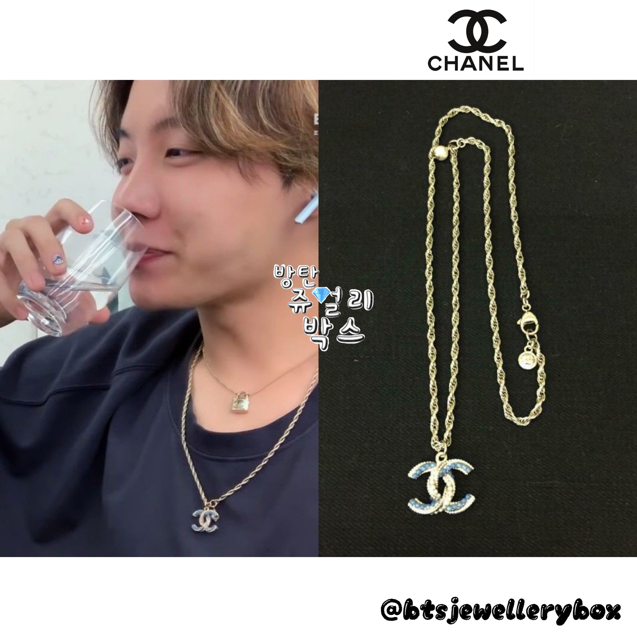 TheRealSlimShady on X: @Honey_MoonV @HOBInannu Actually Hoseok is clearly  wearing a Chanel necklace. You can see the double c's.   / X