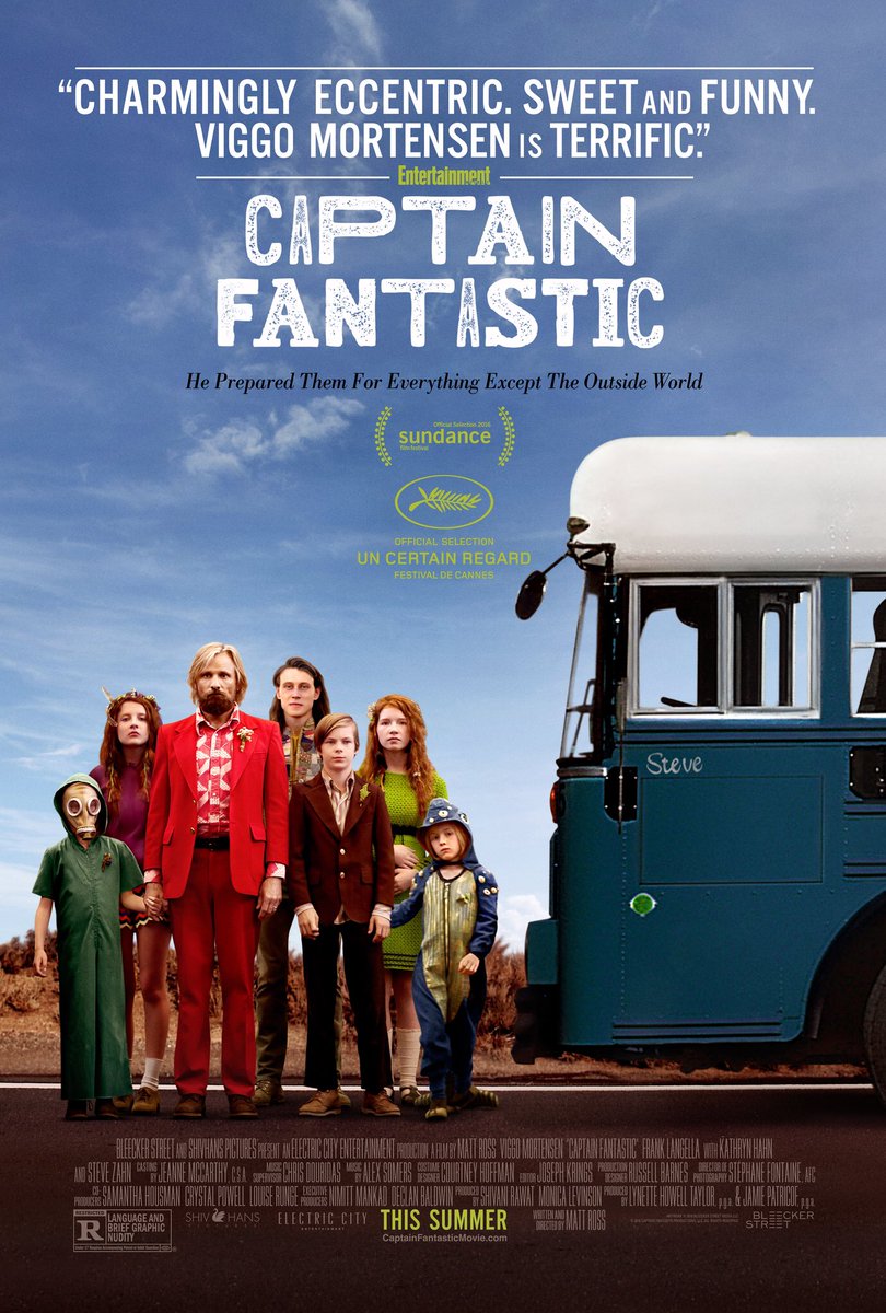 18. CAPTAIN FASTASTIC (2016) -- Seorang ayah & ke-6 anaknya hidup terisolasi dari masyarakat, mendidik mereka berpikir kritis, melatih mereka menjadi atletis, dll, sampe pas ke kota anak2nya pada heran liat orang2 Ameriki pada umumnya berlemak. A MUST WATCH!