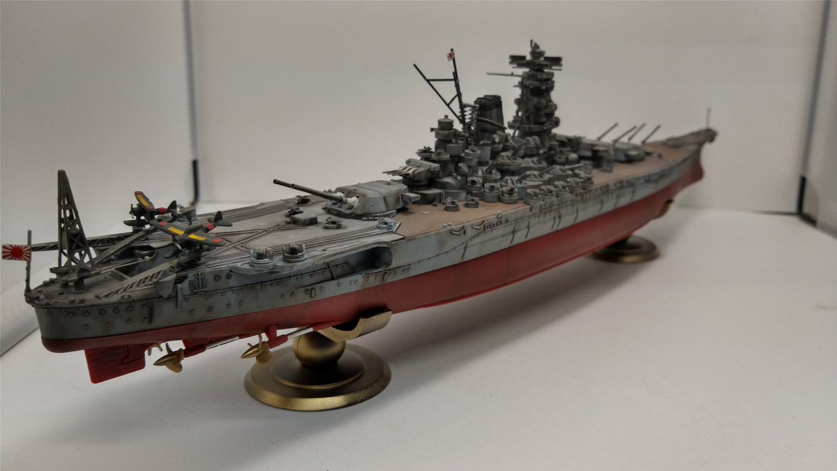 しゅうまい Gwに挑戦した戦艦紀伊 初の船プラモで苦戦しましたがなんとか完成して 吉本プラモデル部のおうちでホビーショーにて紹介して頂きました みなさんのあたたかいコメント嬉しかった 船プラモは細かくて難しいけど達成感凄い おうちでホビー