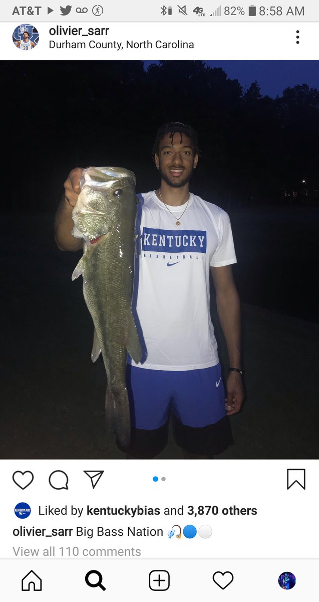 I like this guy! #oliviersarr #bassfishing #Kentucky #BBN #BigBassNation #kentuckybasketball